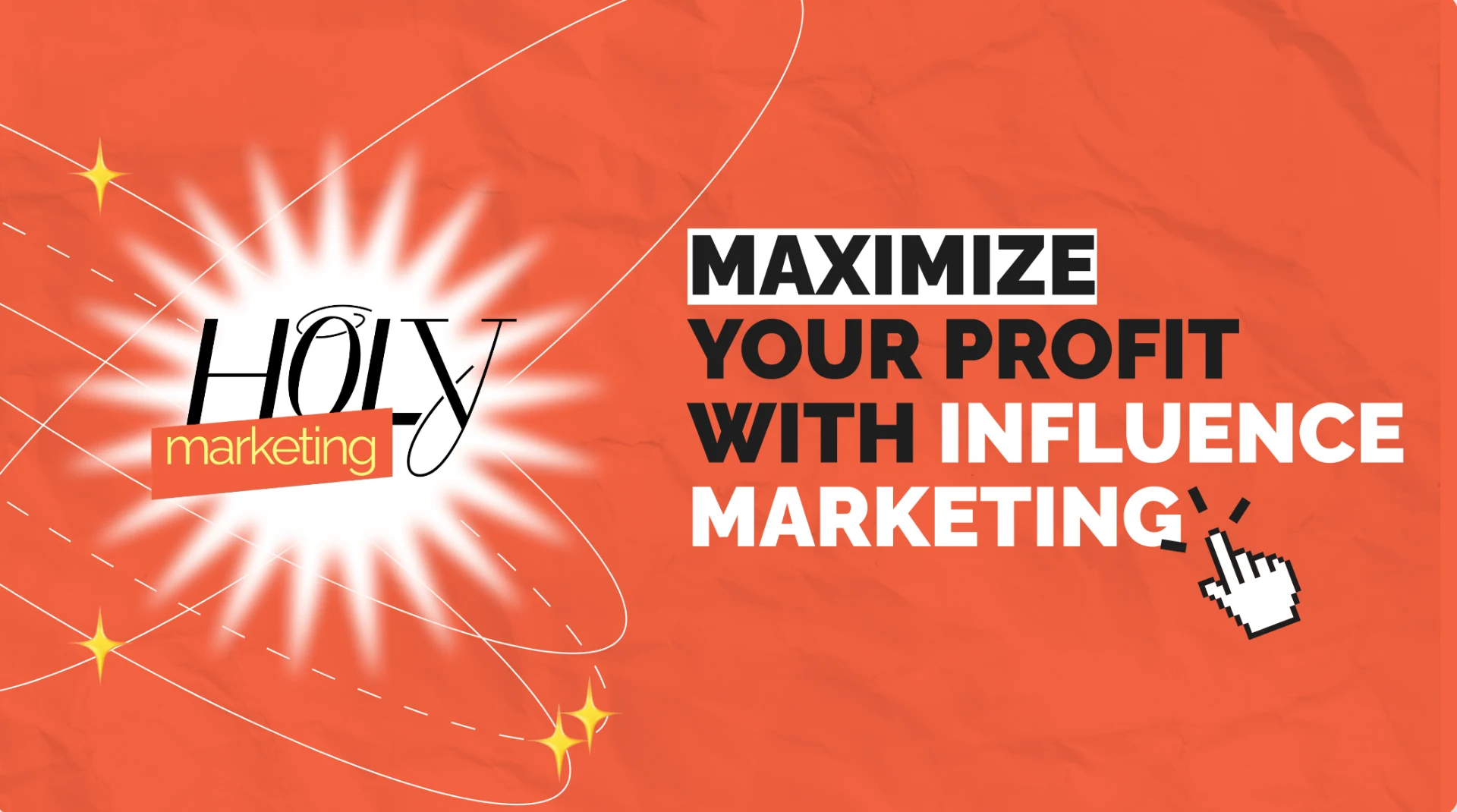 Portada editorial naranja de Holy Marketing con el lema "Maximize your profit with influence marketing" — análisis del mercado brasileño de influencer marketing